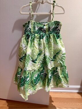 Janie and Jack Green Tropical Leaf Sundress size 5
